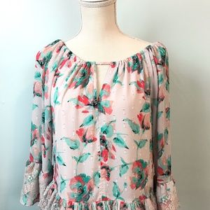 Kaari Blue Floral Blouse